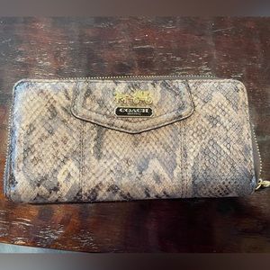 Coach Python Embossed Accordion Wallet
